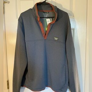 LL Bean Mens Airlight Knit 1/4 Fleece Pullover. Sz. XL. New with Tags, Platinum